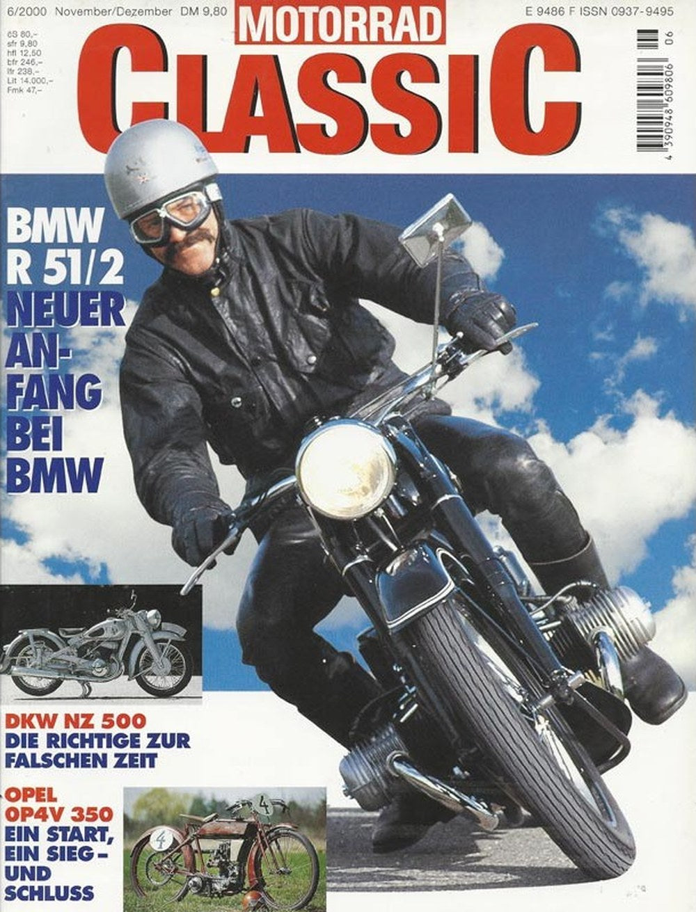 Motorrad Classic Magazin Deutschland 2000-06 BMW R 51/2 DKW NZ 500 Opel OP4V 350
