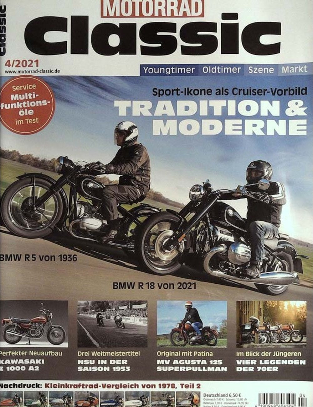 Motorrad Classic Magazin Deutschland 2021-04 BMW R 5 1936 BMW R 18 2021 Kawasaki Z 1000 A2