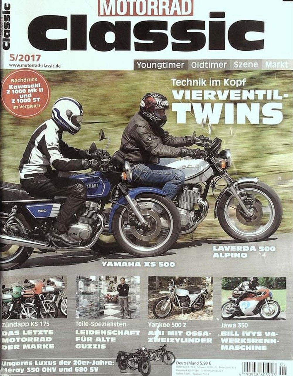 Motorrad Classic Magazin Deutschland 2017-05 Yamaha XS 500 Laverda 500 Alpino Kawasaki Z 1000 Mk II Kawasaki Z 1000 ST Zündapp KS 175