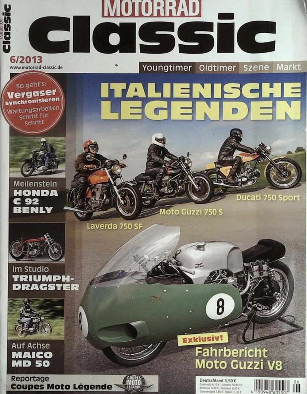 Motorrad Classic Magazin Deutschland 2013-06 Klassische Motorräder Italienische Motorradlegenden Ducati 750 Sport