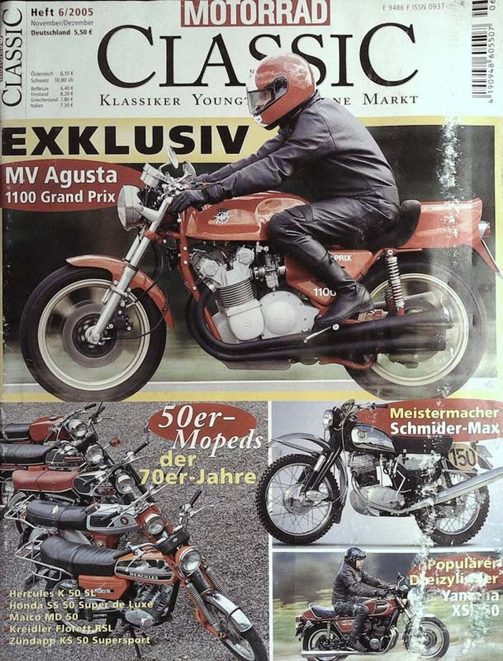 Motorrad Classic Magazin Deutschland 2005-06 MV Agusta Hercules Honda Maico Kreidler