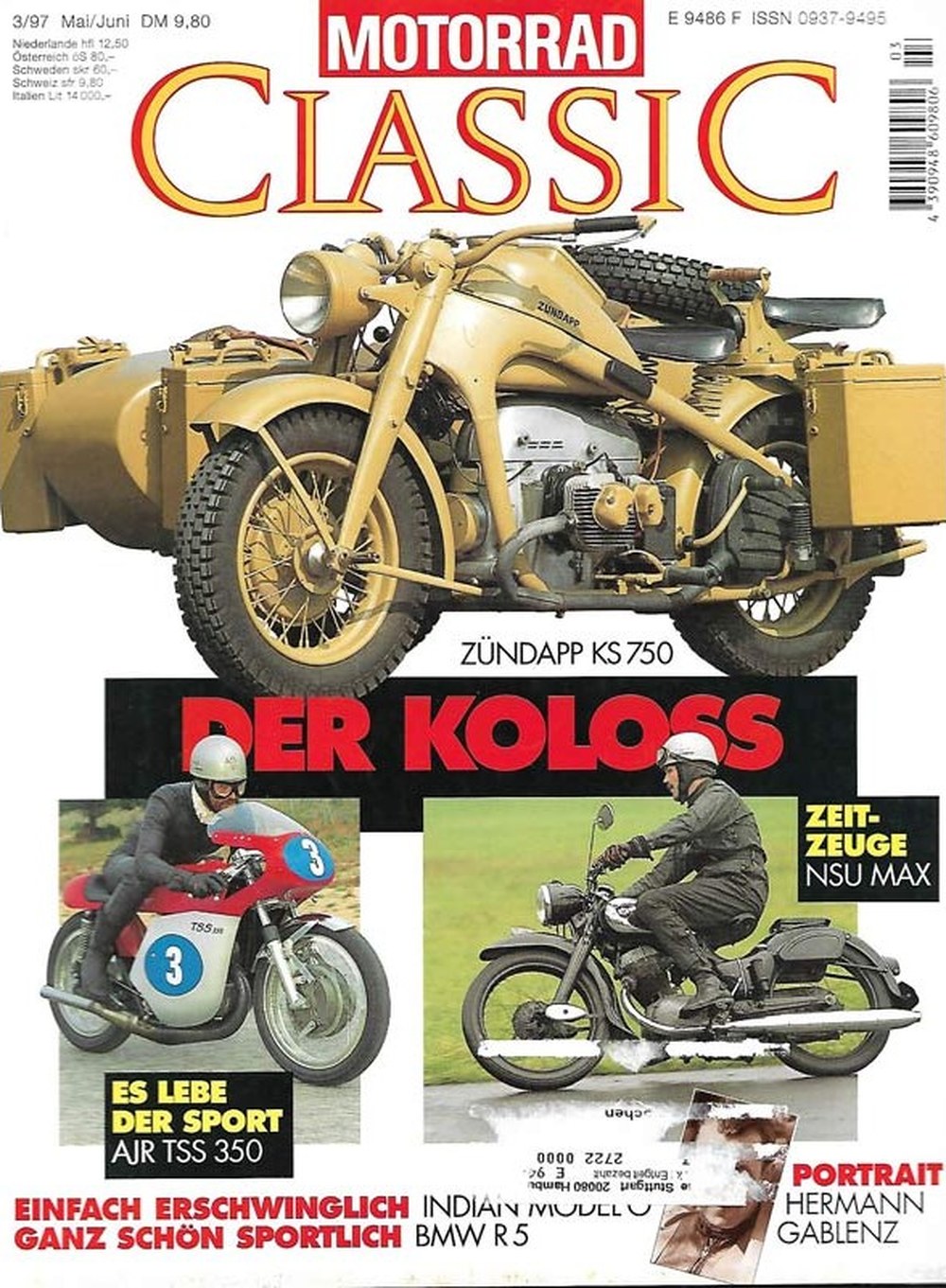 Motorrad Classic Magazin Deutschland 1997-03 Hermann Gablenz