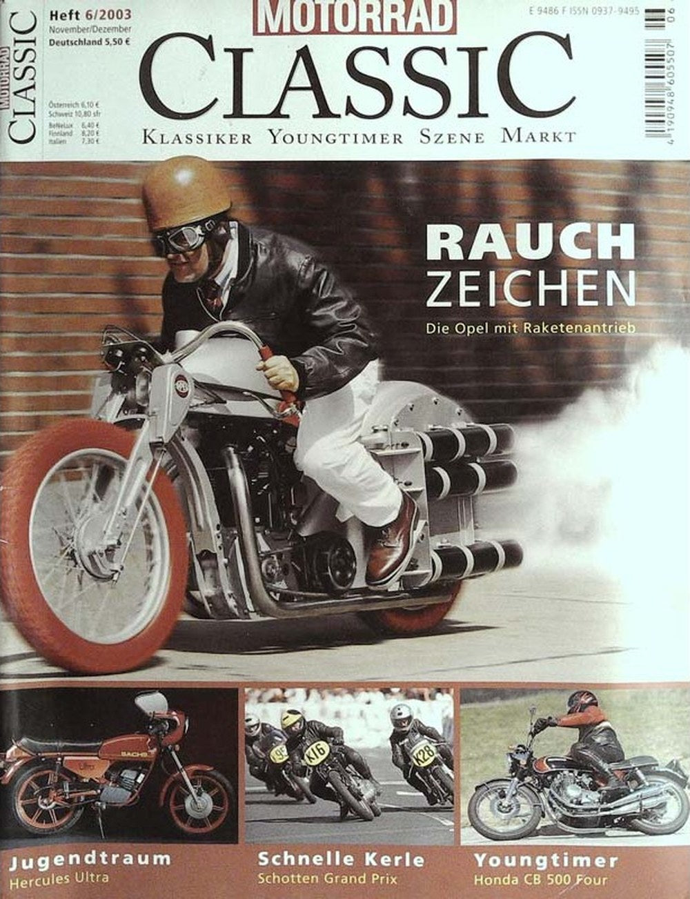 Motorrad Classic Magazin Deutschland 2003-06 Klassische Motorräder Opel Raketen-Motorrad Hercules Ultra