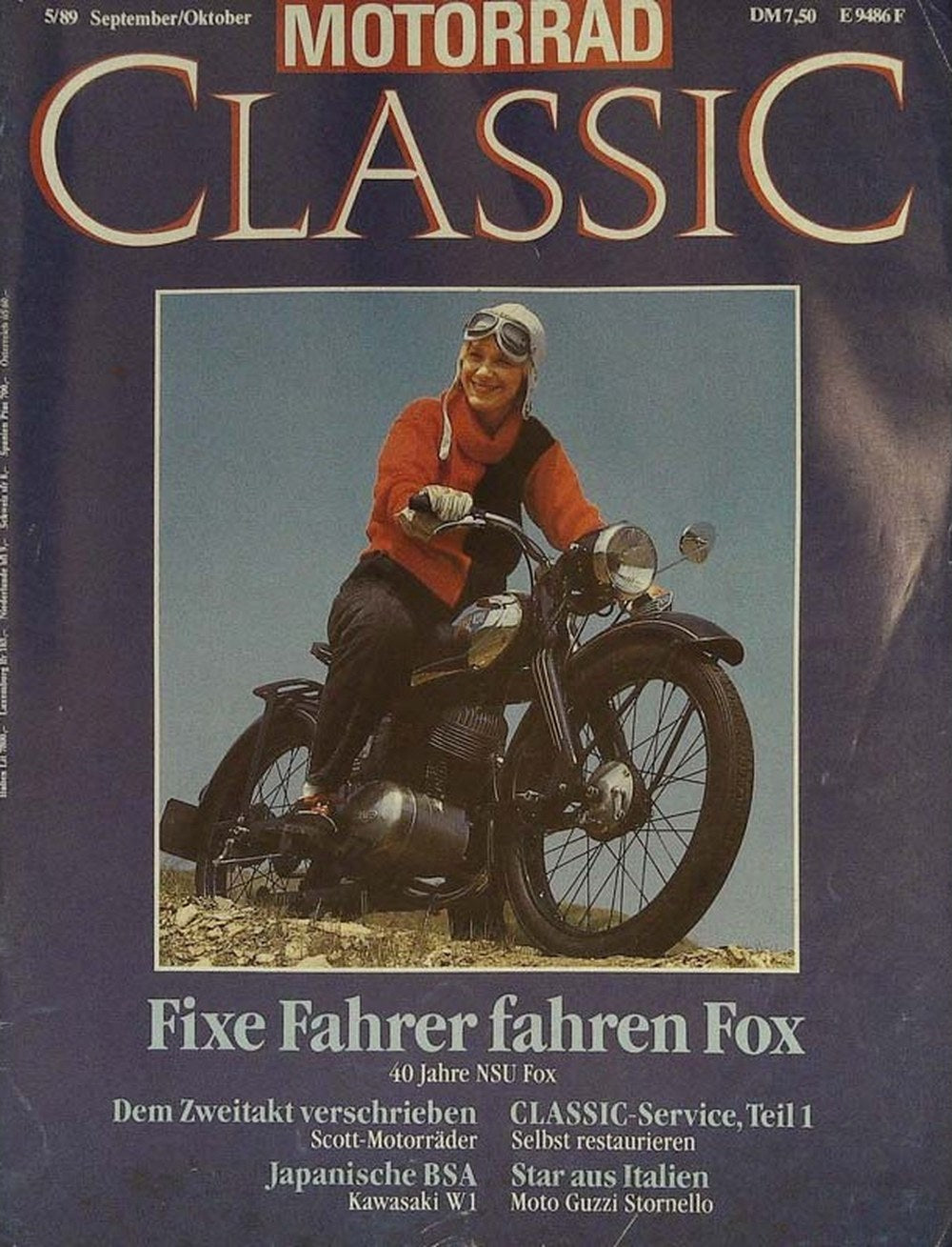 Motorrad Classic Magazin Deutschland 1989-05 NSU Fox Scott-Motorräder Kawasaki W1 Moto Guzzi Stornello BSA
