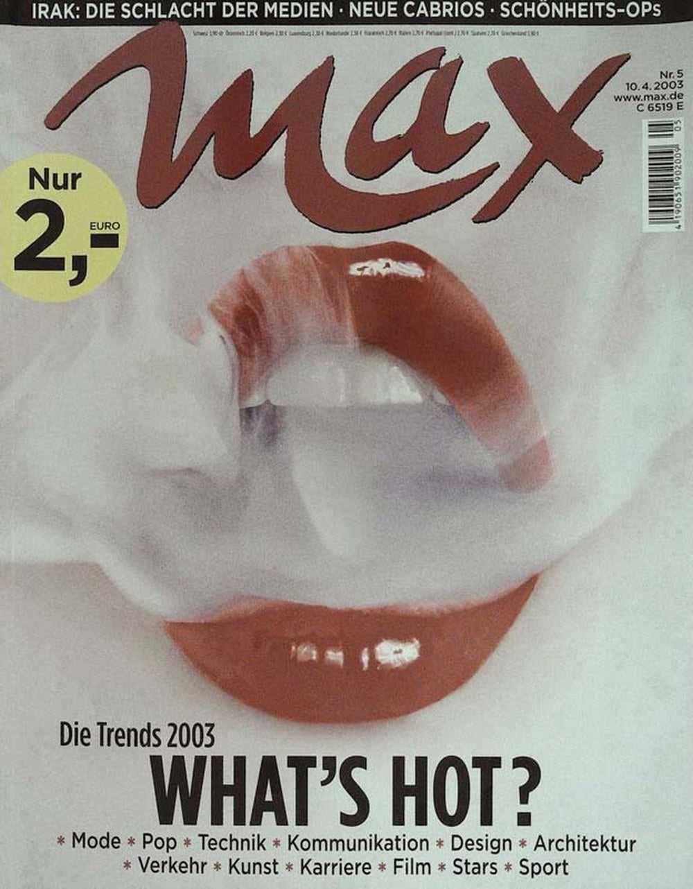 Max Magazin Deutschland 2003-05 Trends 2003 Mode Pop