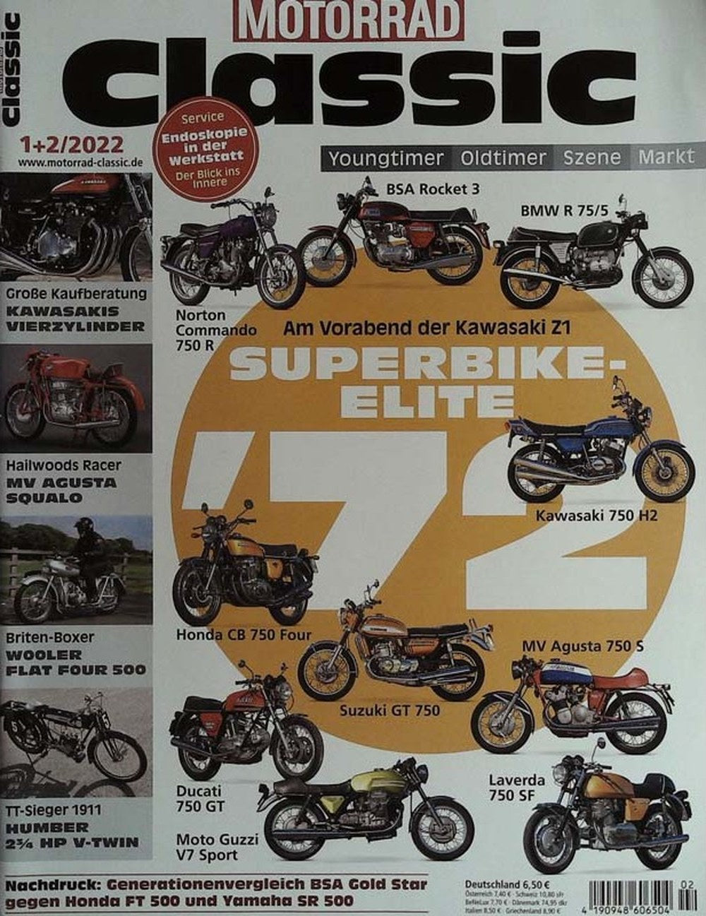 Motorrad Classic Magazin Deutschland 2022-02 Motorrad Kawasaki Z1 Superbike-Elite
