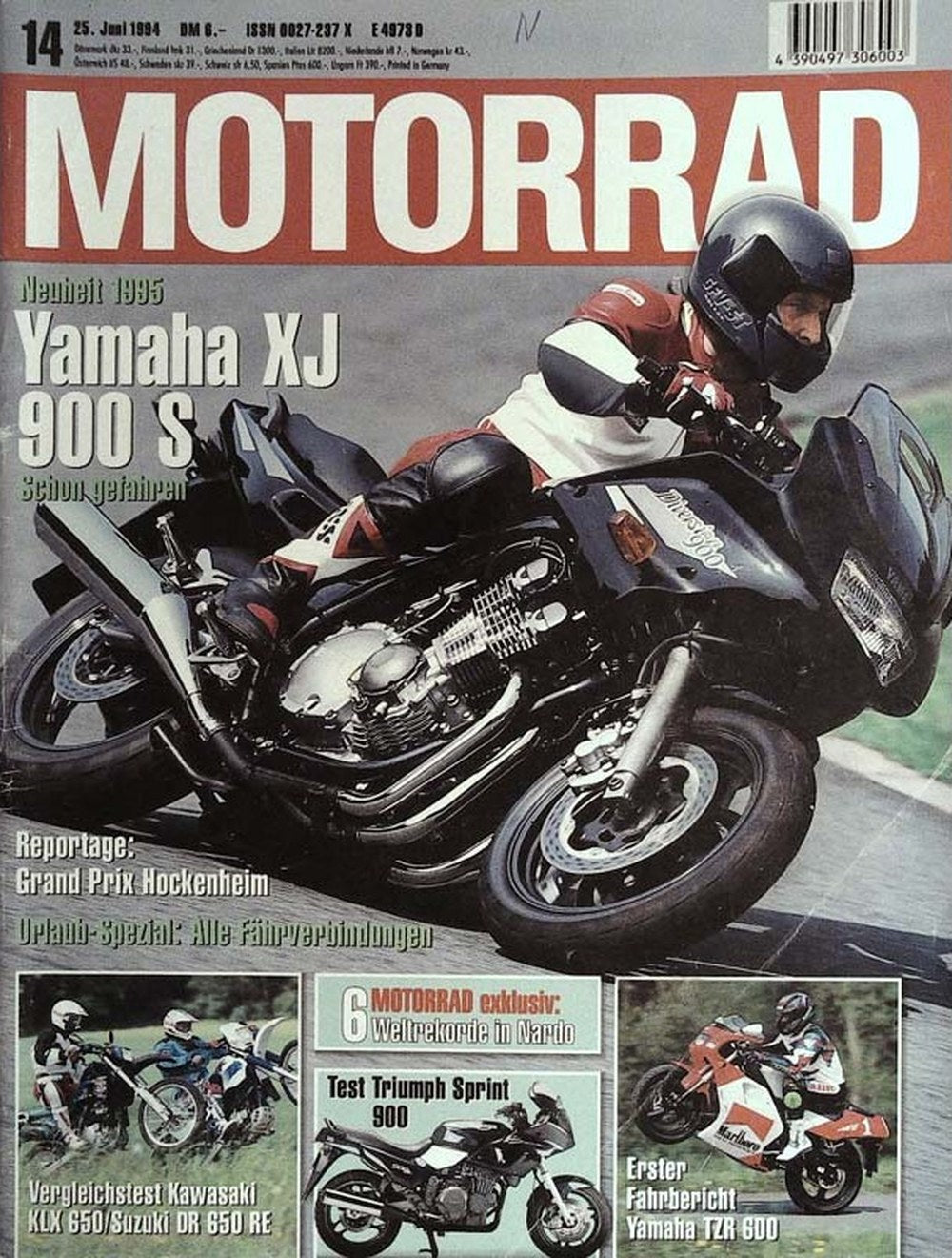 Motorrad Magazin Deutschland 1994-14 Yamaha XJ 900 S Motorrad-Neuheit 1995 Grand Prix Hockenheim