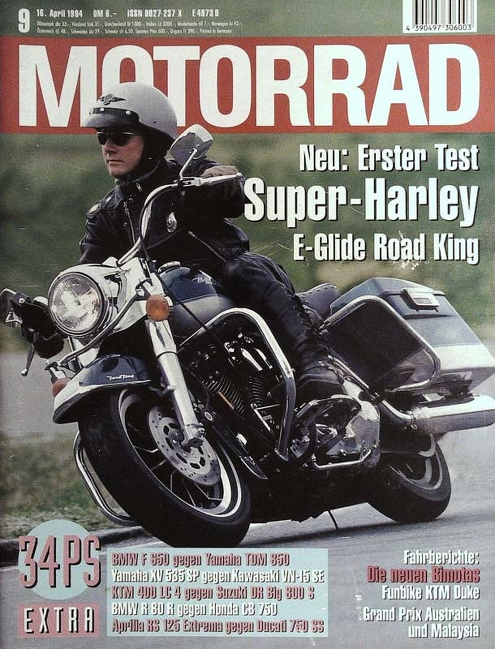 Motorrad Magazin Deutschland 1994-09 Harley-Davidson Electra Glide Road King Motorradtest BMW F 650