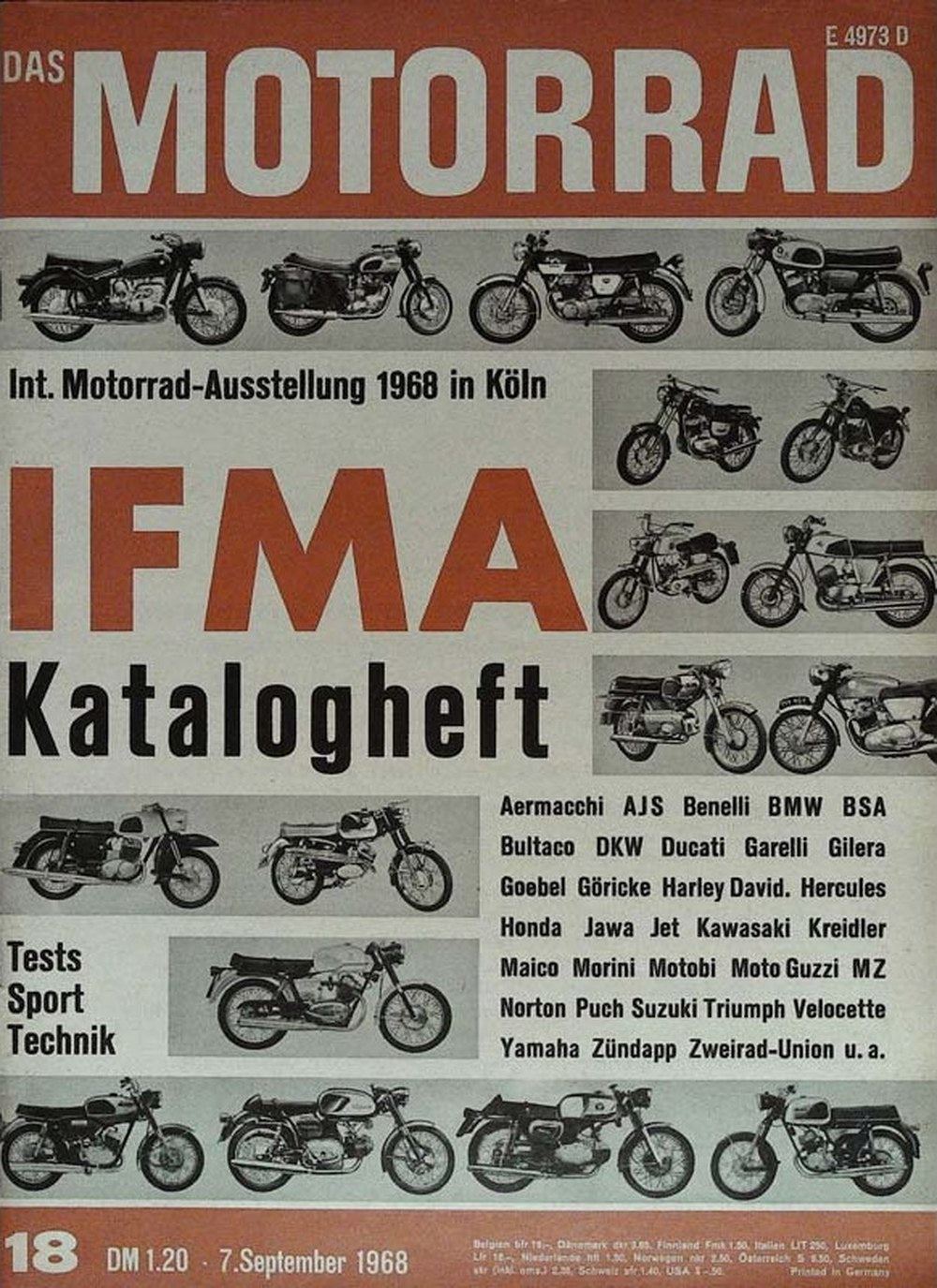 Motorrad Magazin Deutschland 1968-18 Aermacchi AJS Benelli BMW BSA