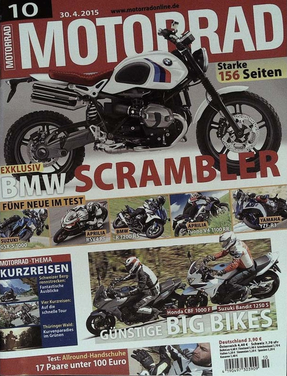 Motorrad Magazin Deutschland 2015-10 BMW Scrambler Motorrad-Test Suzuki GSX-S 1000