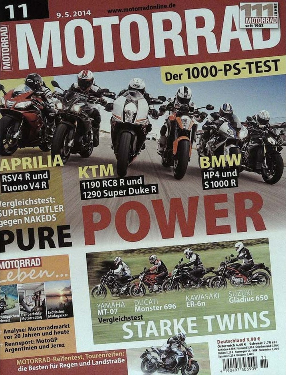 Motorrad Magazin Deutschland 2014-11 Aprilia RSV4 R Aprilia Tuono V4 R KTM 1190 RC8 R