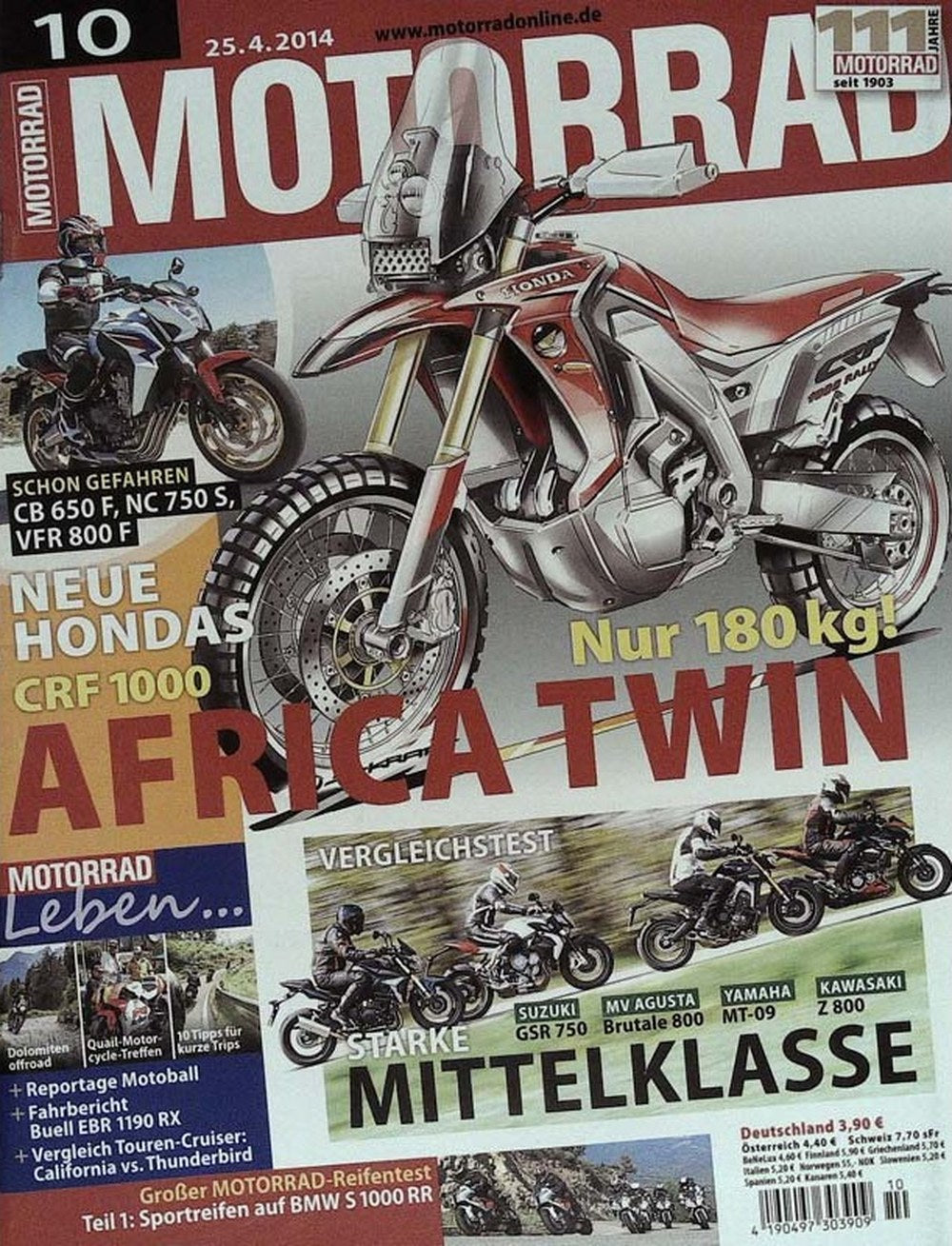 Motorrad Magazin Deutschland 2014-10 Honda CRF 1000 Africa Twin Motorrad Vergleichstest