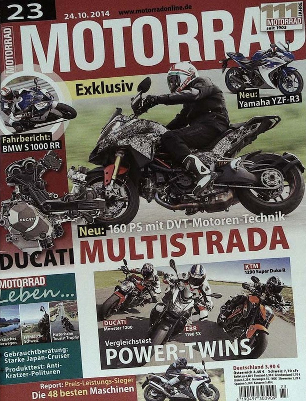 Motorrad Magazin Deutschland 2014-23 Ducati Multistrada BMW S 1000 RR Yamaha YZF-R3