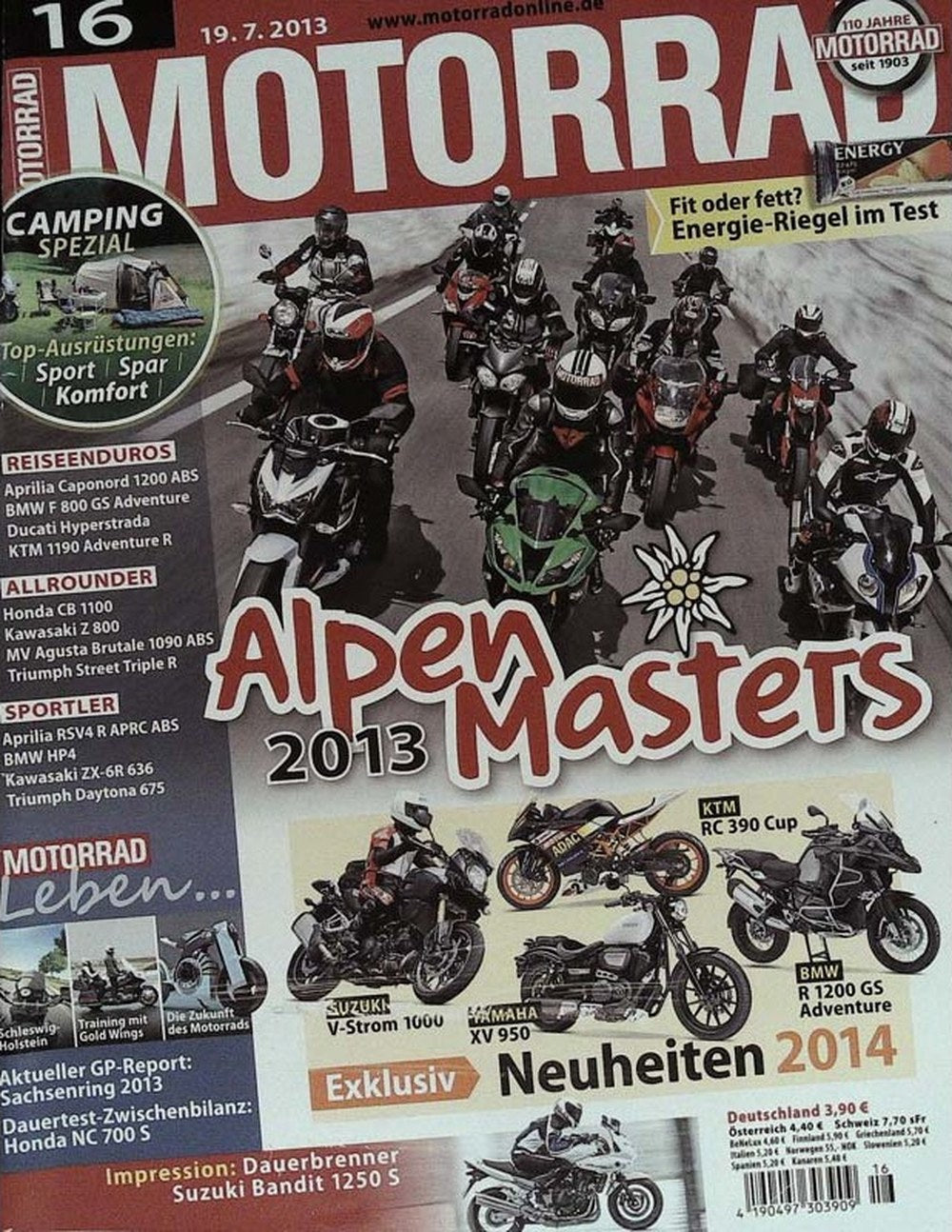 Motorrad Magazin Deutschland 2013-16 Motorrad Alpen Masters 2013 Reiseenduros