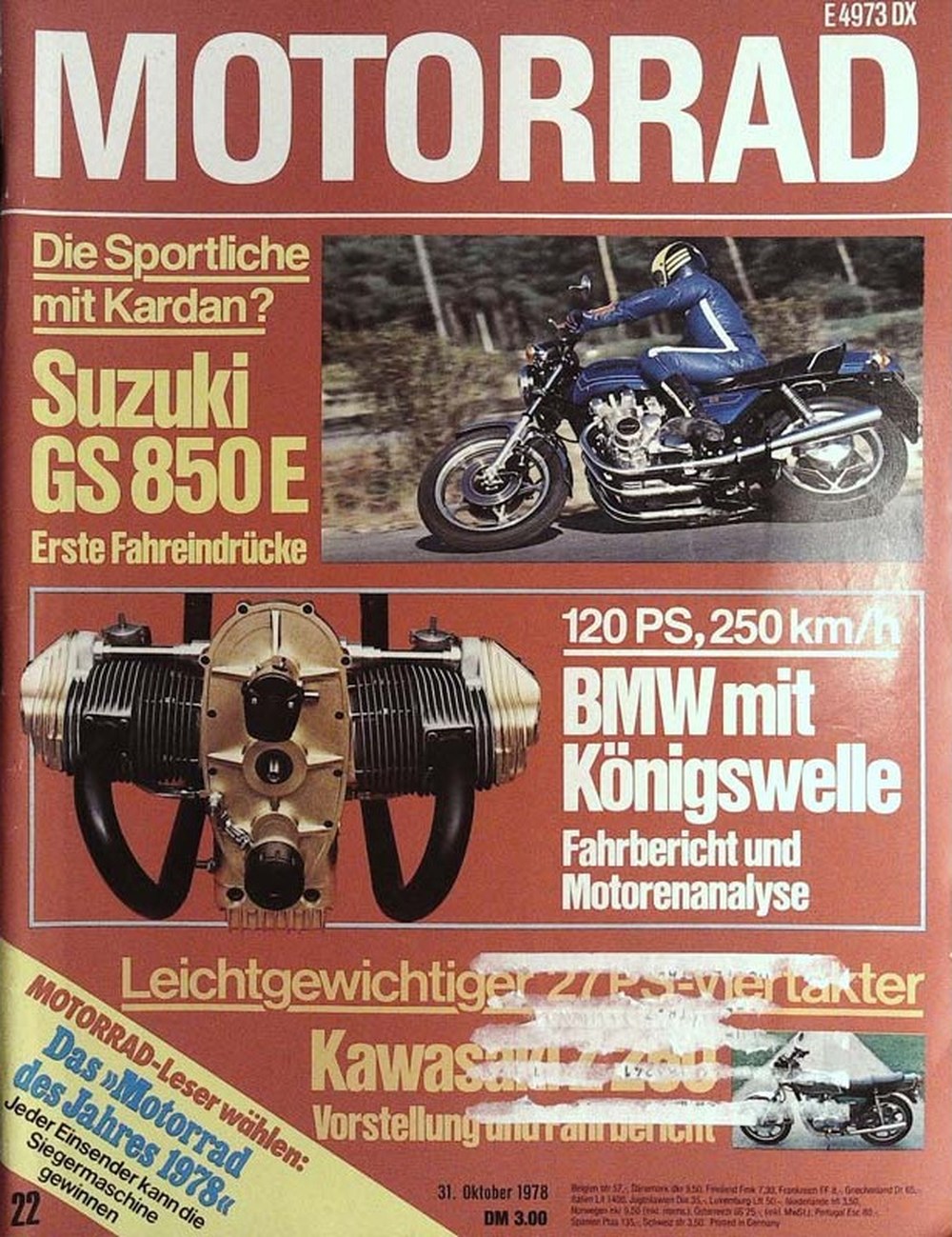 Motorrad Magazin Deutschland 1978-22 Suzuki GS 850 E BMW Königswelle Kawasaki Z 250