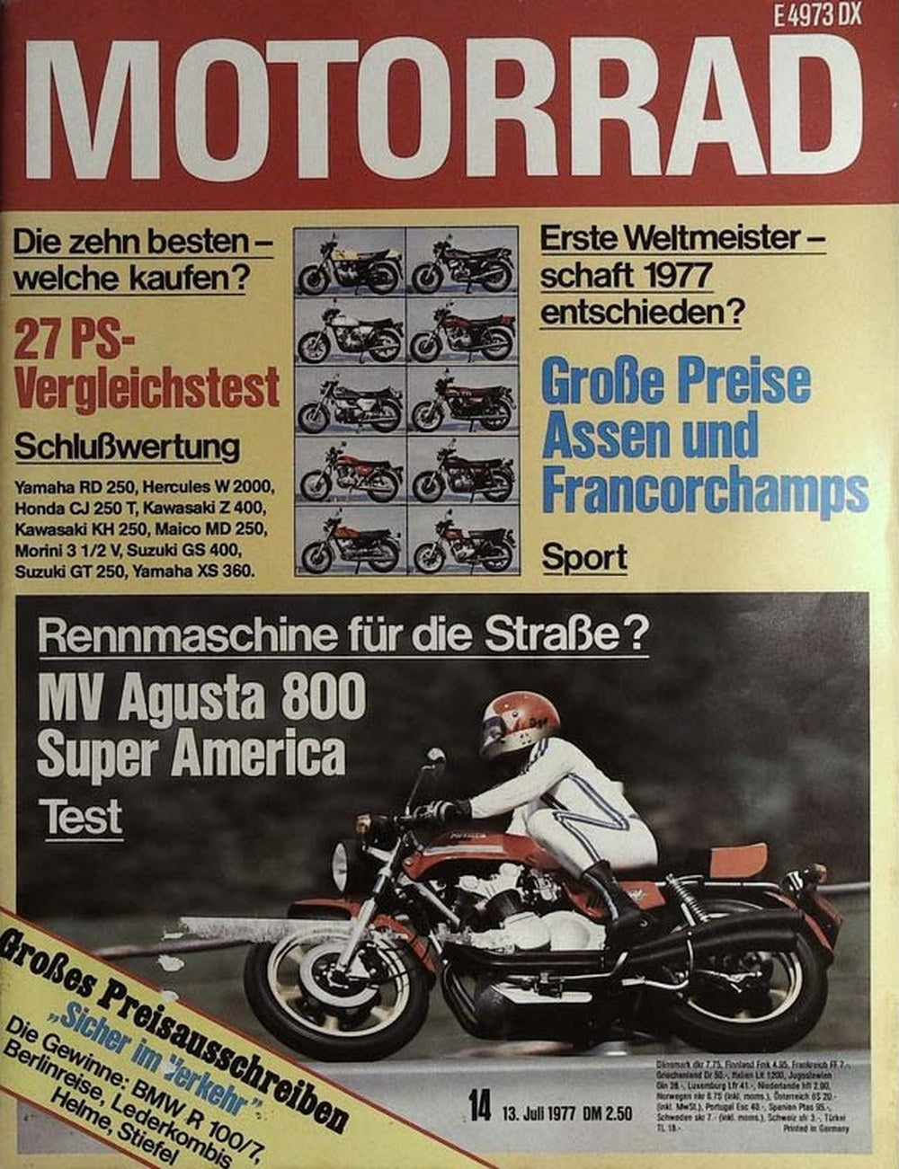 Motorrad Magazin Deutschland 1977-14 Motorrad-Vergleichstest 27 PS Yamaha RD 250