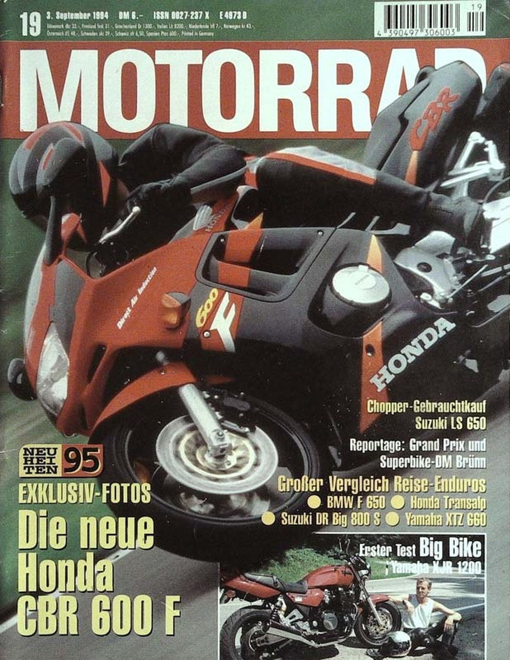 Motorrad Magazin Deutschland 1994-19 Honda CBR 600 F Suzuki LS 650 BMW F 650
