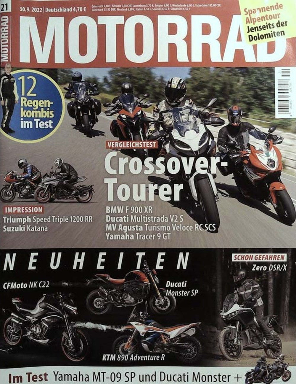 Motorrad Magazin Deutschland 2022-21 Crossover-Tourer Vergleichstest BMW F 900 XR