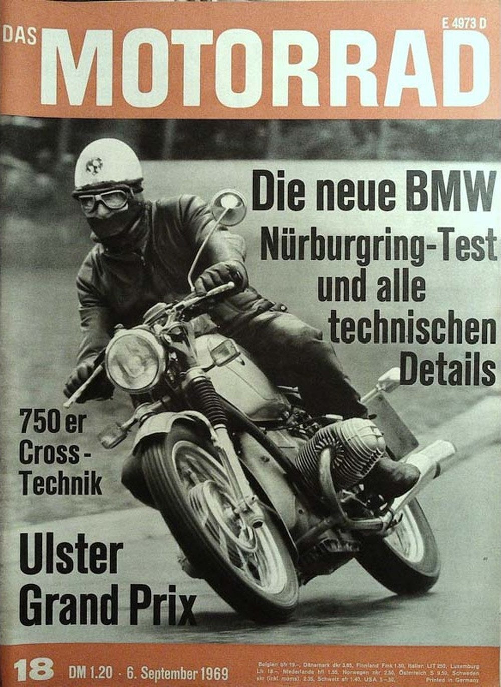 Motorrad Magazin Deutschland 1969-18 BMW Motorrad Nürburgring Motorradtest