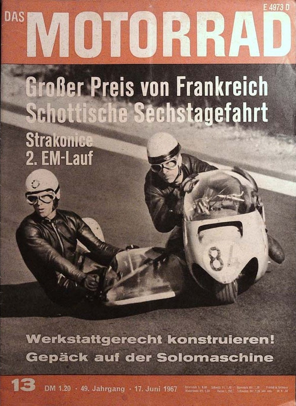 Motorrad Magazin Deutschland 1967-13 Motorradgespann-Rennen Großer Preis Von Frankreich Scottish Six Days Trial