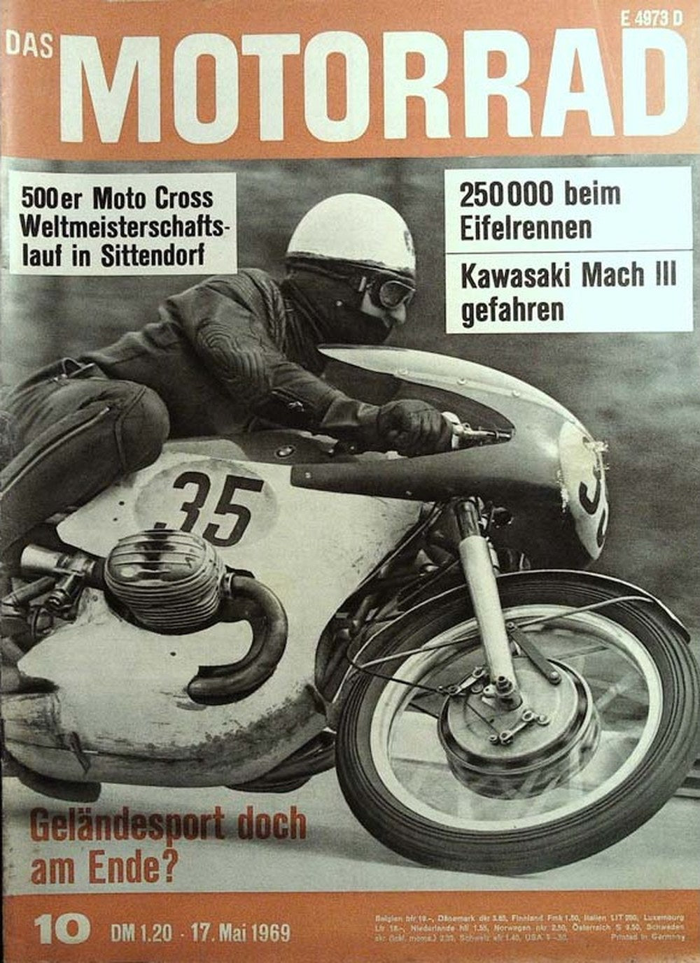 Motorrad Magazin Deutschland 1969-10 Motorradrennen 500er Motocross Weltmeisterschaft Sittendorf