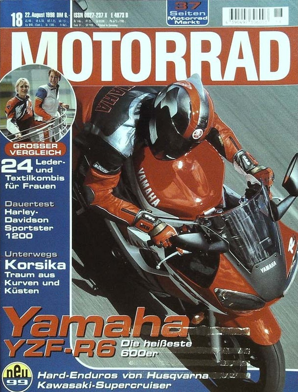 Motorrad Magazin Deutschland 1998-18 Yamaha Harley-Davidson Husqvarna Kawasaki