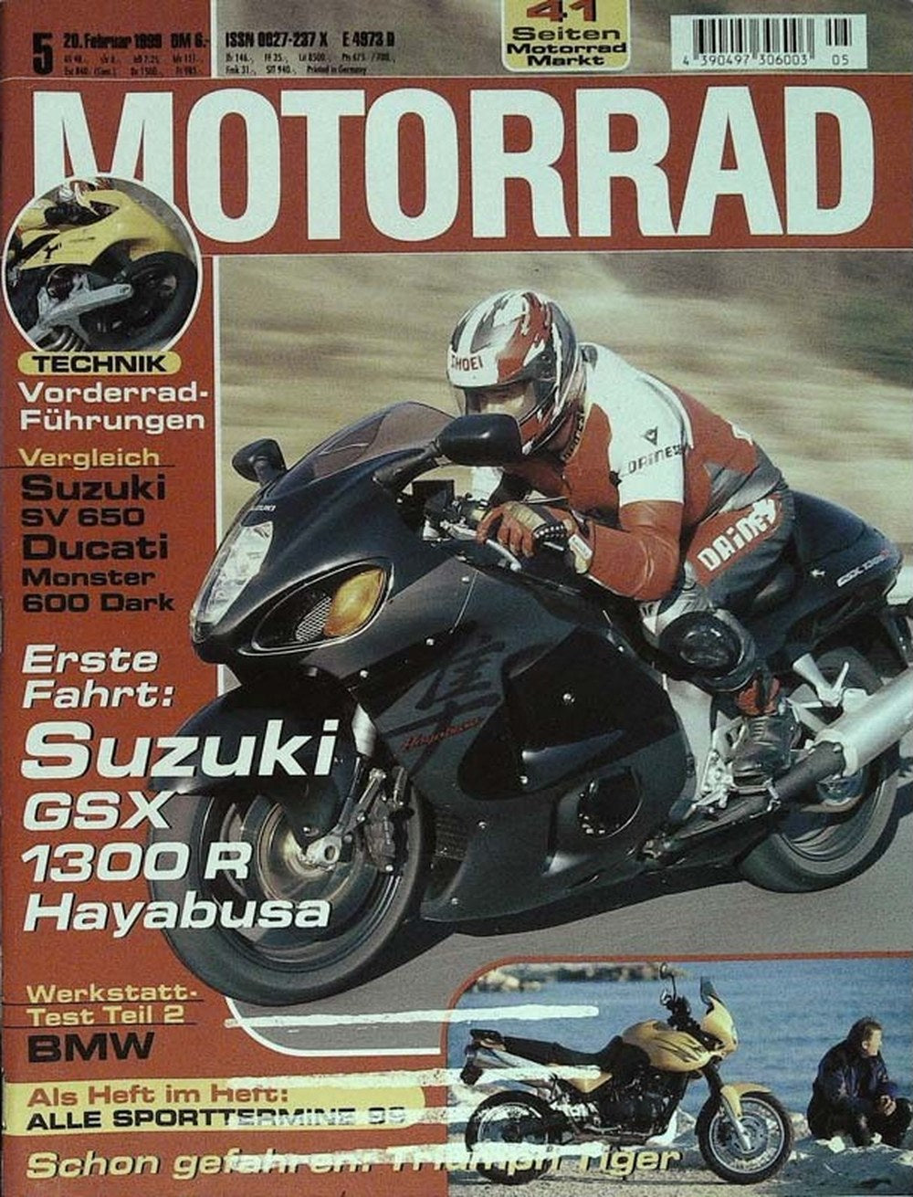 Motorrad Magazin Deutschland 1999-05 Suzuki GSX 1300 R Hayabusa Suzuki SV 650 Ducati Monster 600 Dark