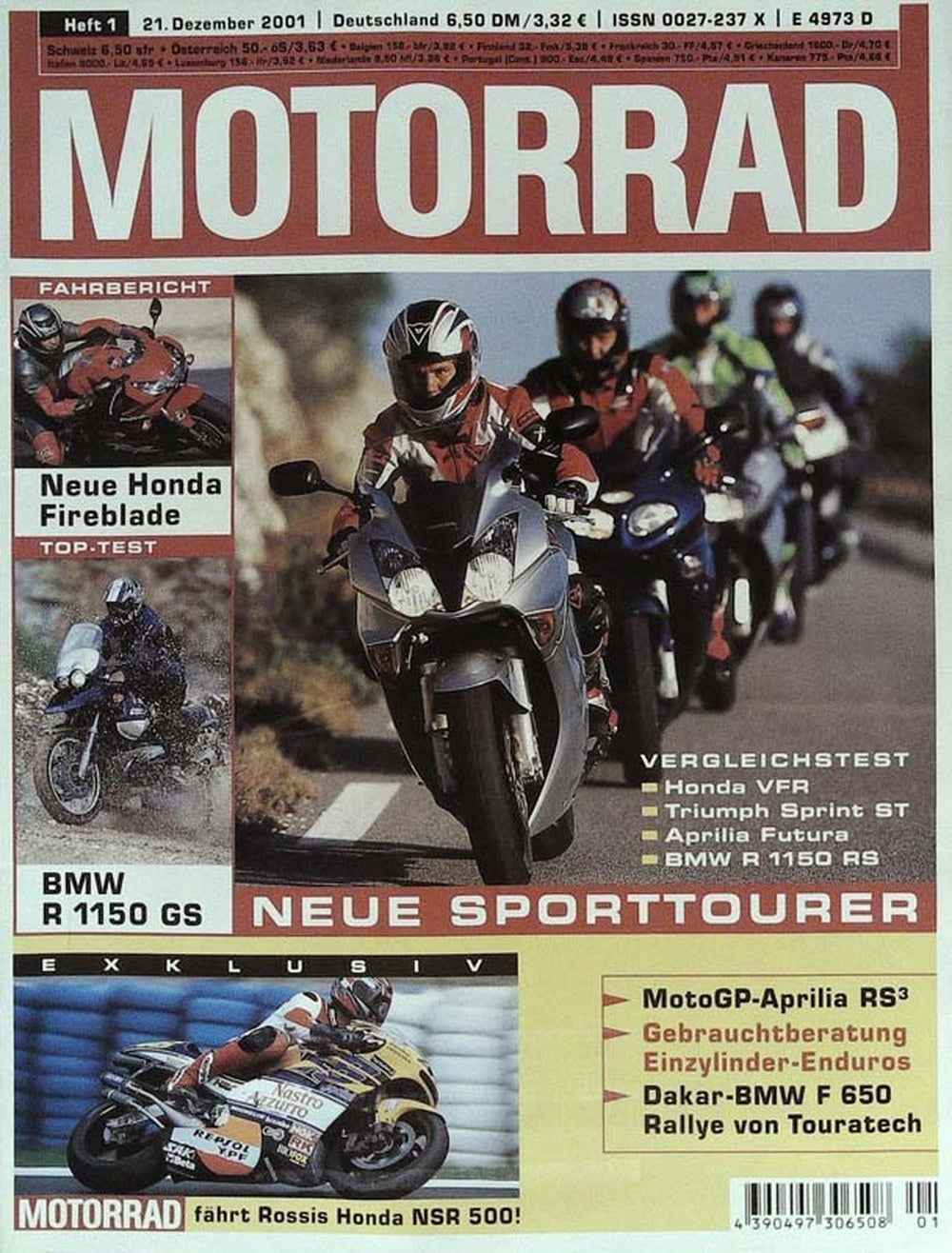 Motorrad Magazin Deutschland 2001-01 Valentino Rossi