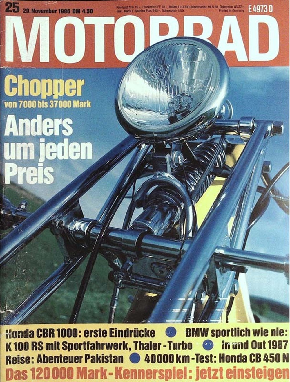 Motorrad Magazin Deutschland 1986-25 Chopper Custom-Motorräder Honda CBR 1000