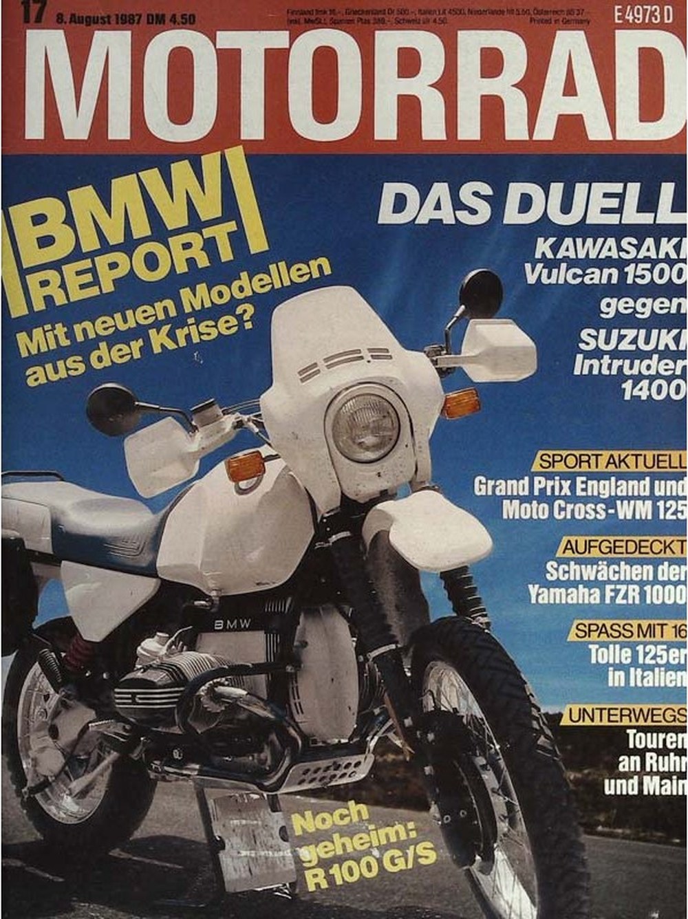 Motorrad Magazin Deutschland 1987-17 BMW Kawasaki Suzuki Yamaha