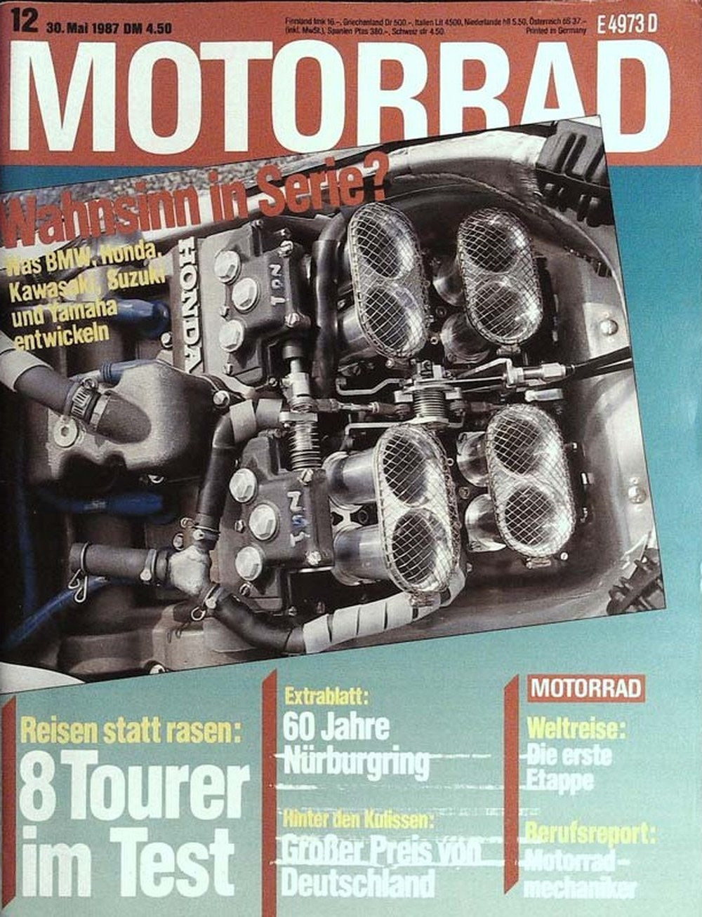 Motorrad Magazin Deutschland 1987-12 BMW Honda Kawasaki Suzuki Yamaha