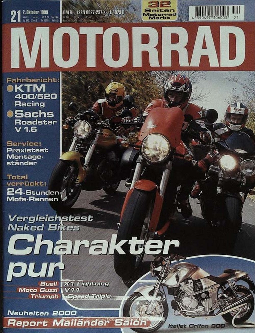 Motorrad Magazin Deutschland 1999-21 Buell Moto Guzzi Triumph KTM Sachs