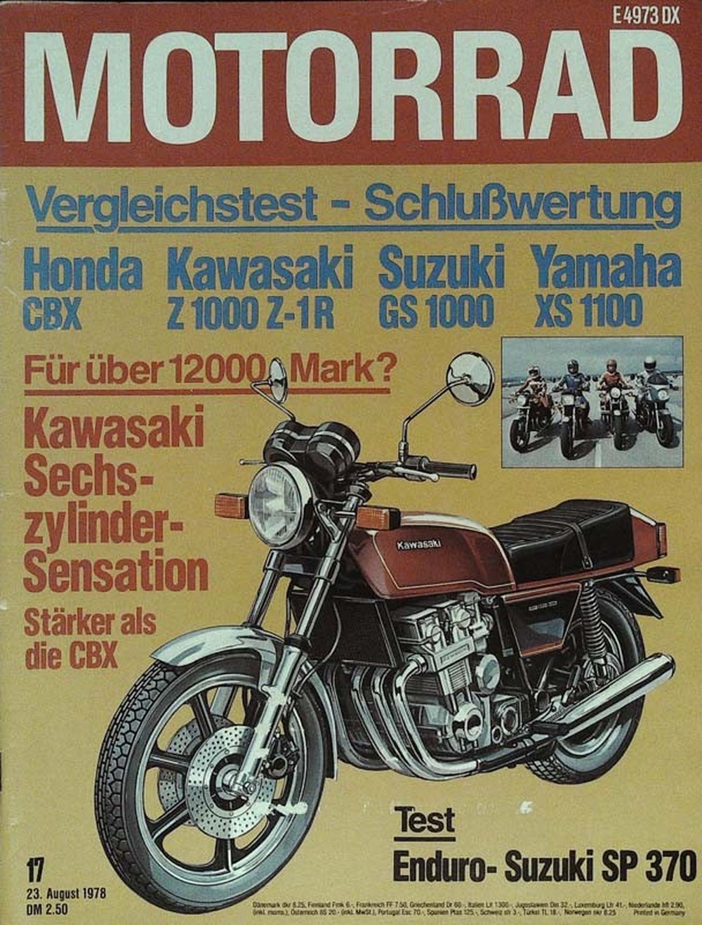 Motorrad Magazin Deutschland 1978-17 Honda Kawasaki Suzuki Yamaha