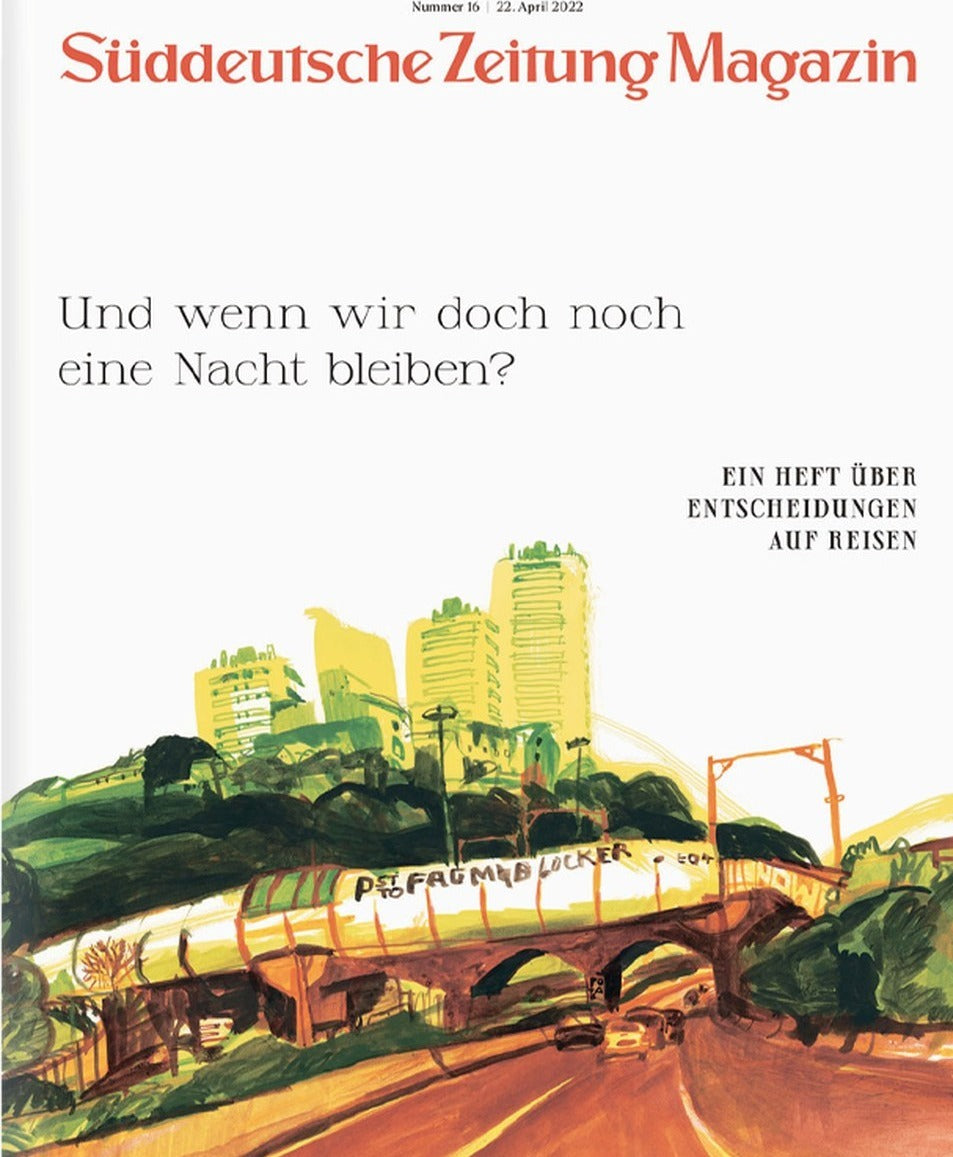 Süddeutsche Zeitung Magazin Deutschland 2022-16 Reiseentscheidungen Illustrierte Titelkunst Stadtlandschaftsmalerei