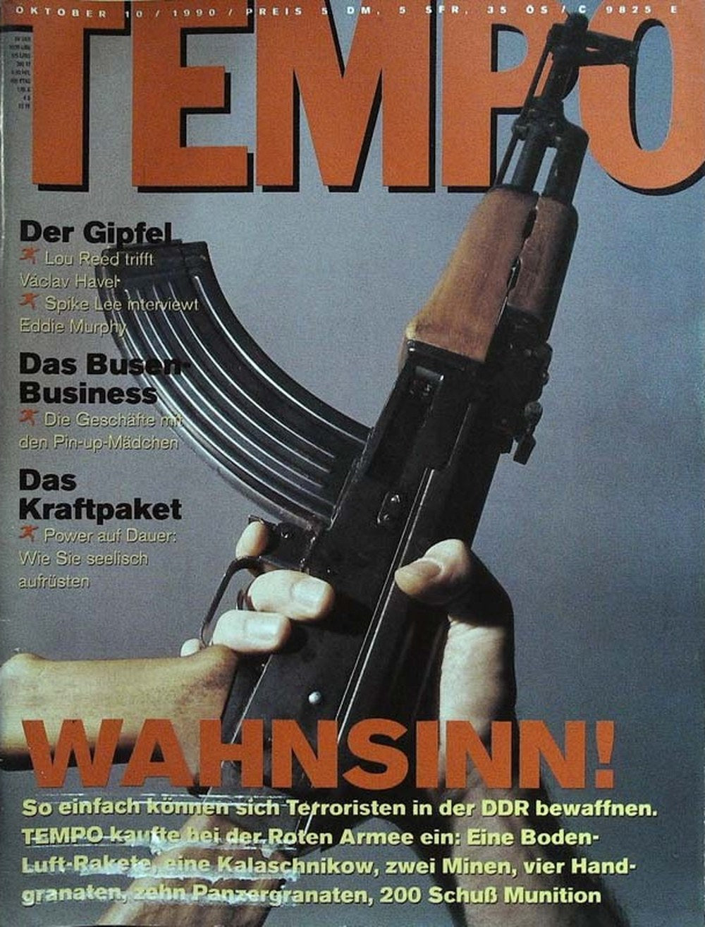 Tempo Magazin Deutschland 1990-10 Lou Reed Václav Havel Spike Lee Eddie Murphy