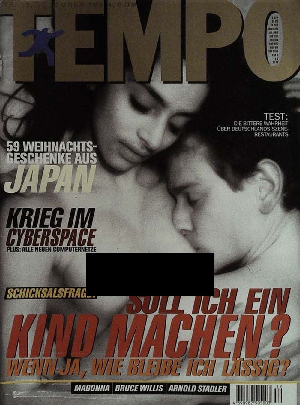 Tempo Magazin Deutschland 1994-12 Madonna Bruce Willis Arnold Stadler