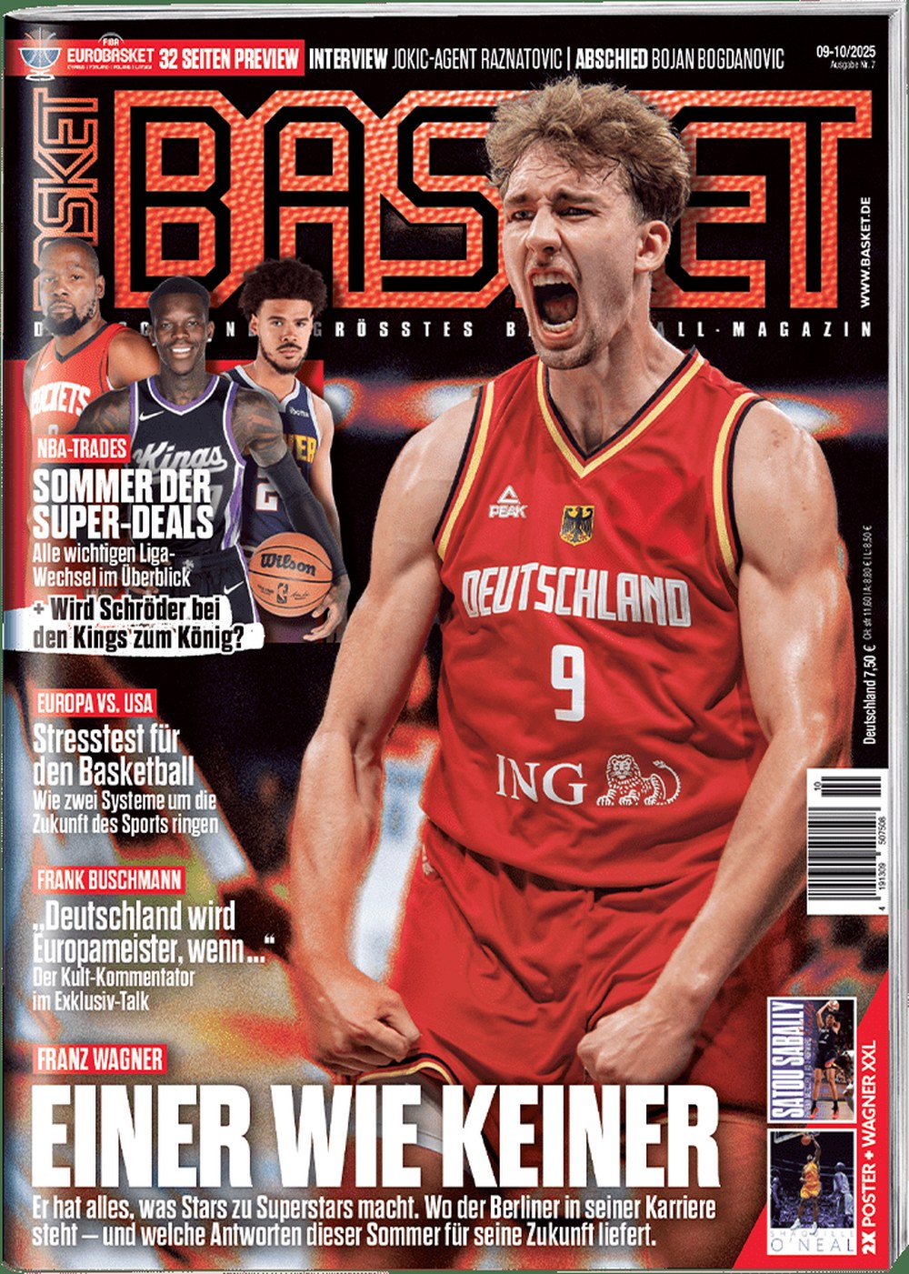 Basket Magazin Deutschland 2025-10 Franz Wagner Dennis Schröder Frank Buschmann Nikola Jokic Bojan Bogdanovic
