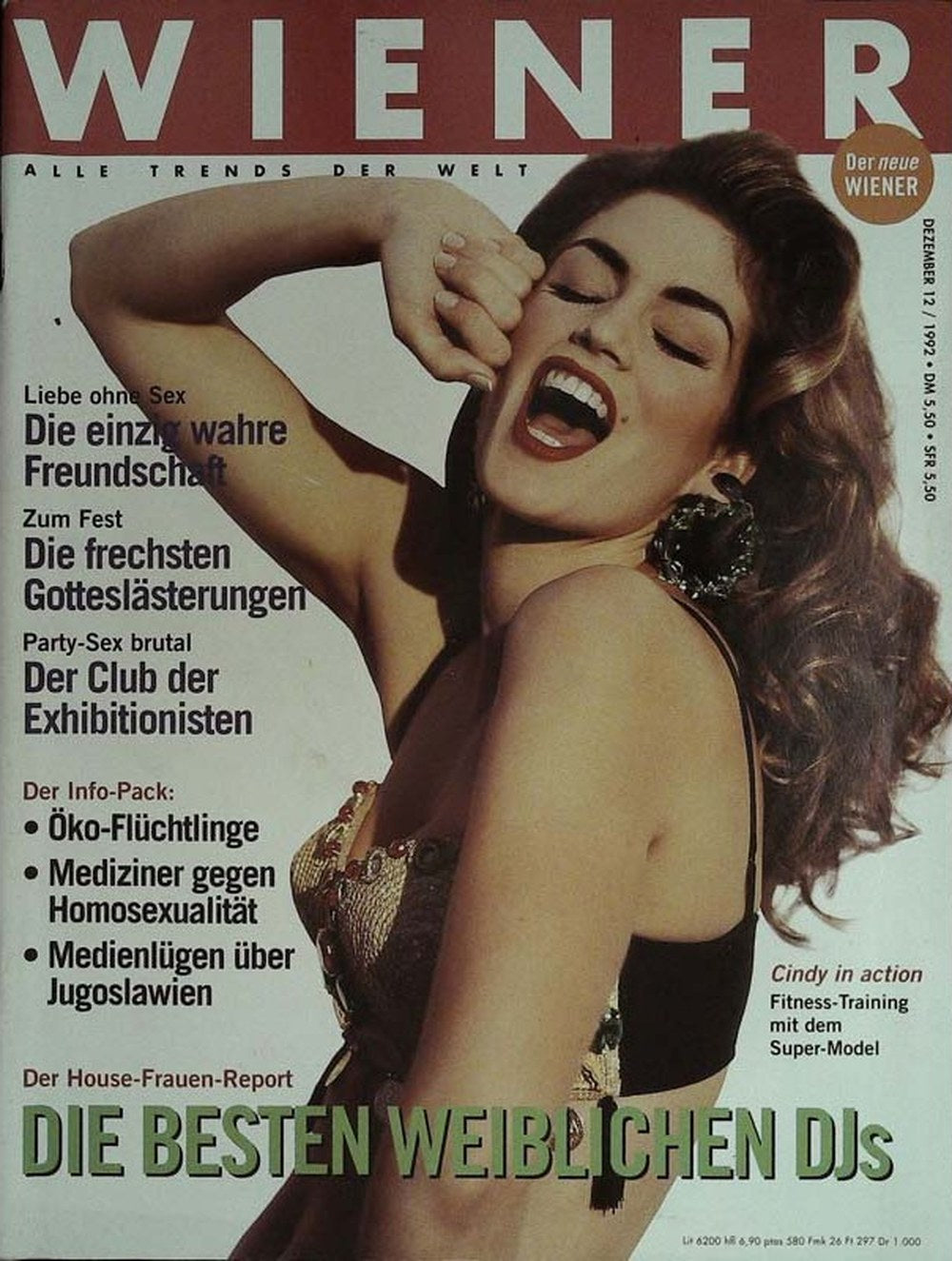 Wiener Magazin Deutschland 1992-12 Cindy Crawford