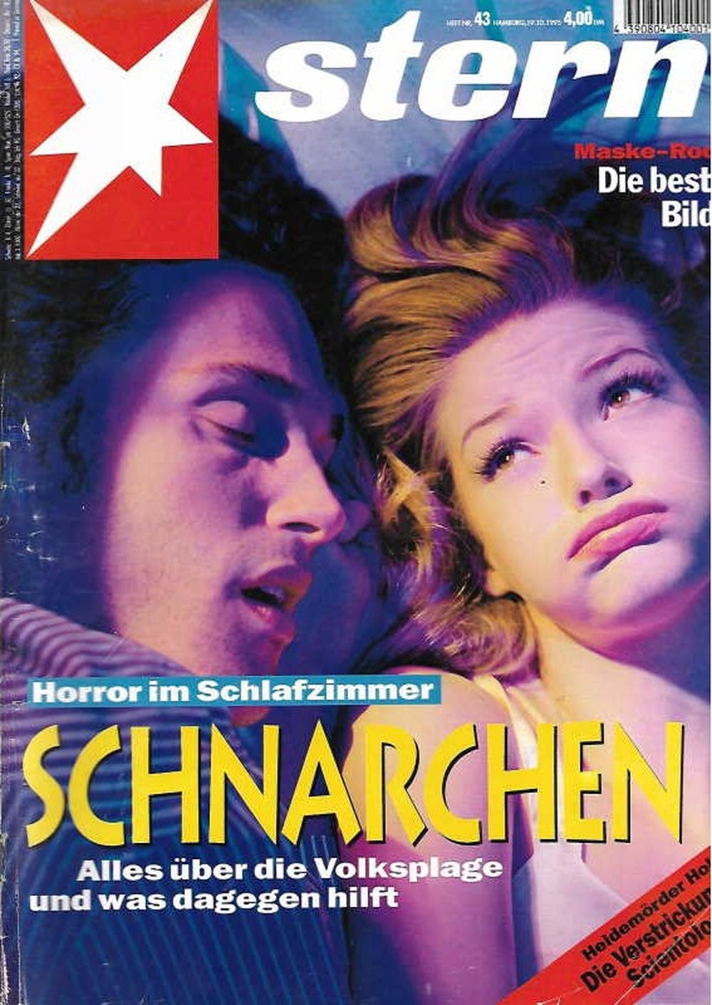 Stern Magazin Deutschland 1995-43 Schnarchen Schlafstörungen Volksplage