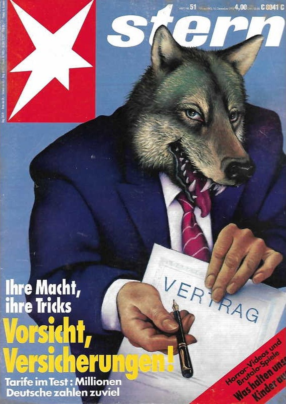Stern Magazin Deutschland 1993-51 Versicherungen Versicherungsbetrug Versicherungstarife