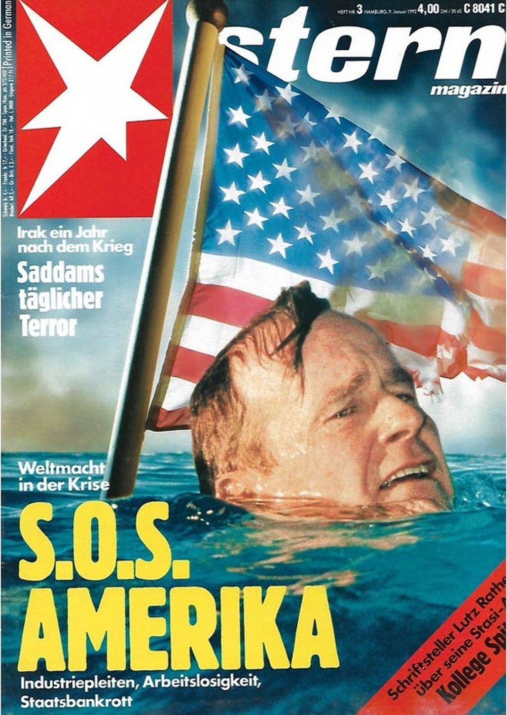 Stern Magazin Deutschland 1992-03 George H. W. Bush Saddam Hussein