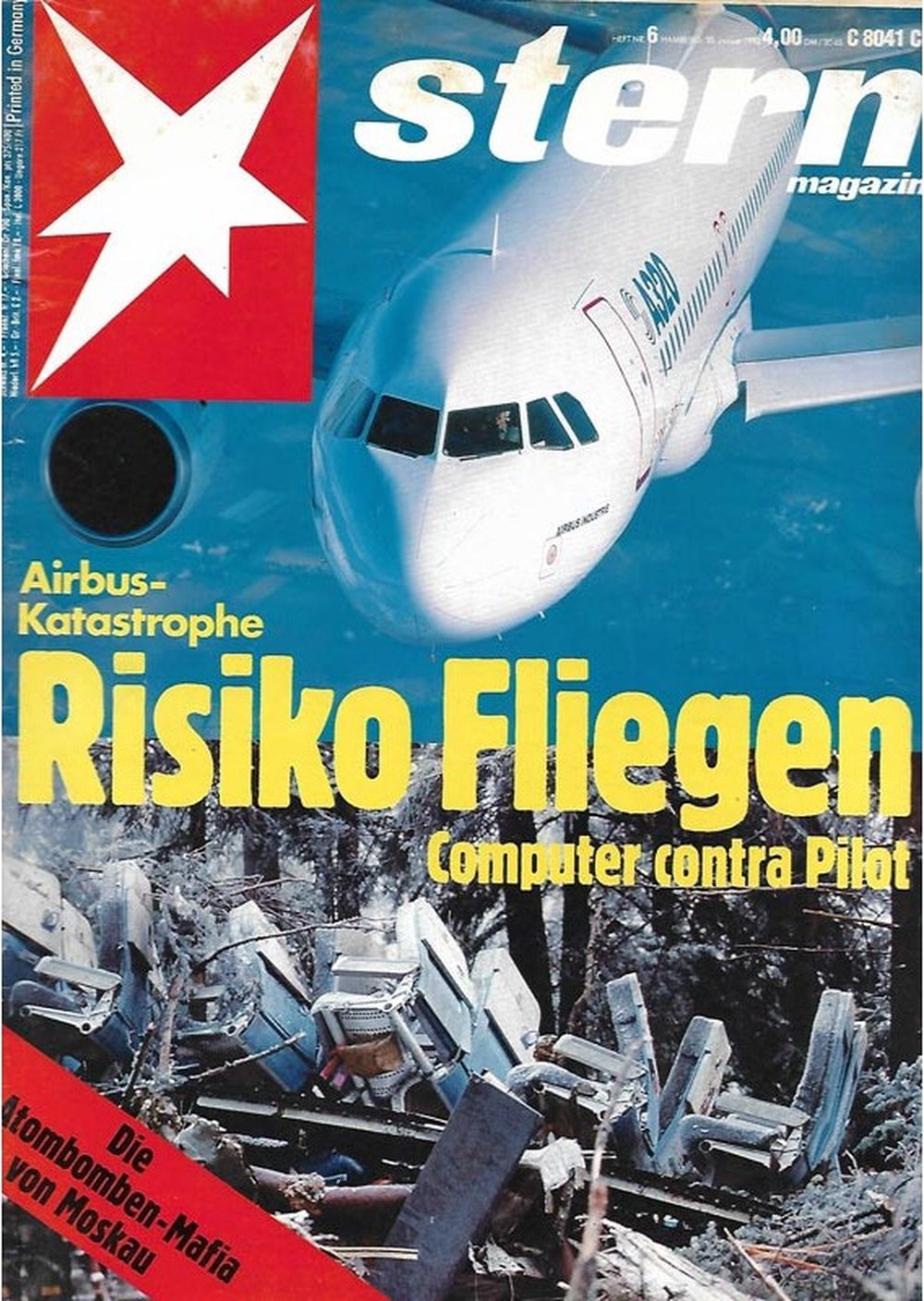 Stern Magazin Deutschland 1992-06 Airbus Flugzeugkatastrophe Flugverkehrssicherheit