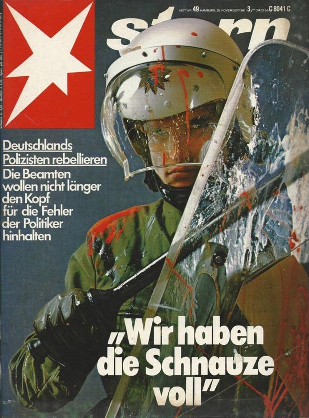 Stern Magazin Deutschland 1981-49 Polizei Polizeiprotest Demonstration