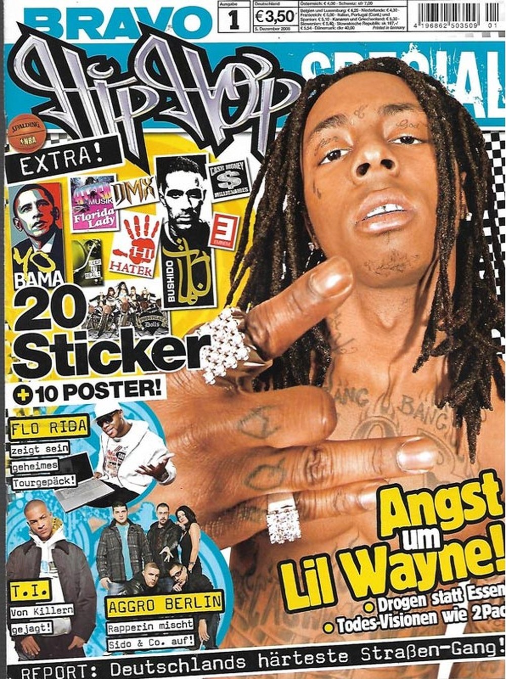 Bravo Hip Hop Magazin Deutschland 2008-01 Lil Wayne T.I. Flo Rida Bushido Barack Obama
