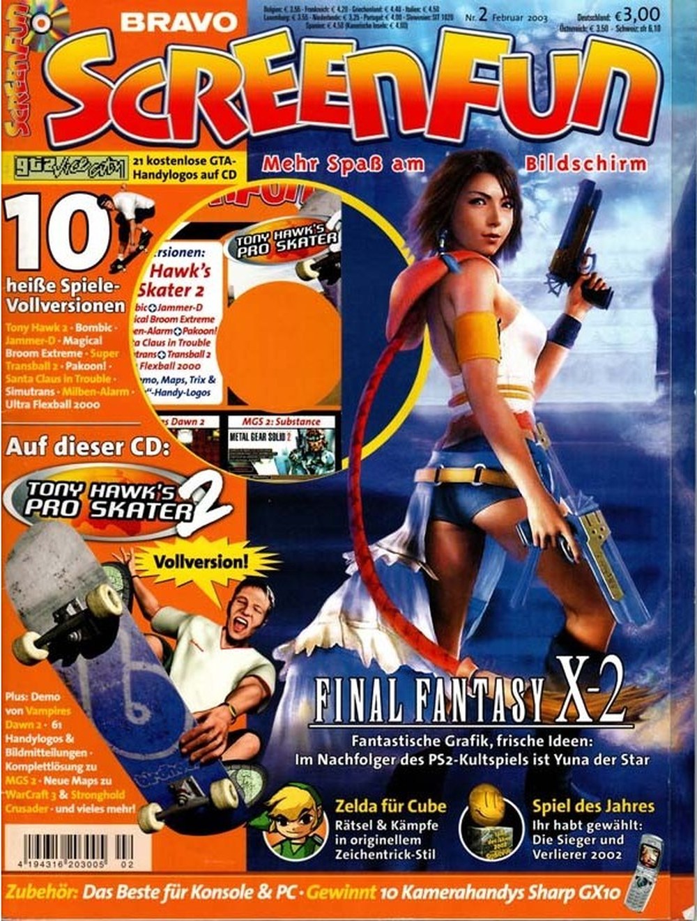 Bravo Screenfun Magazin Deutschland 2003-02 Yuna Link Tony Hawk