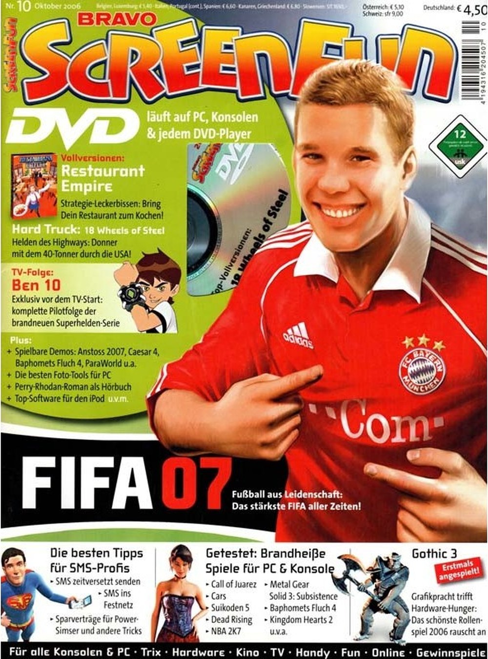 Bravo Screenfun Magazin Deutschland 2006-10 Lukas Podolski Ben 10