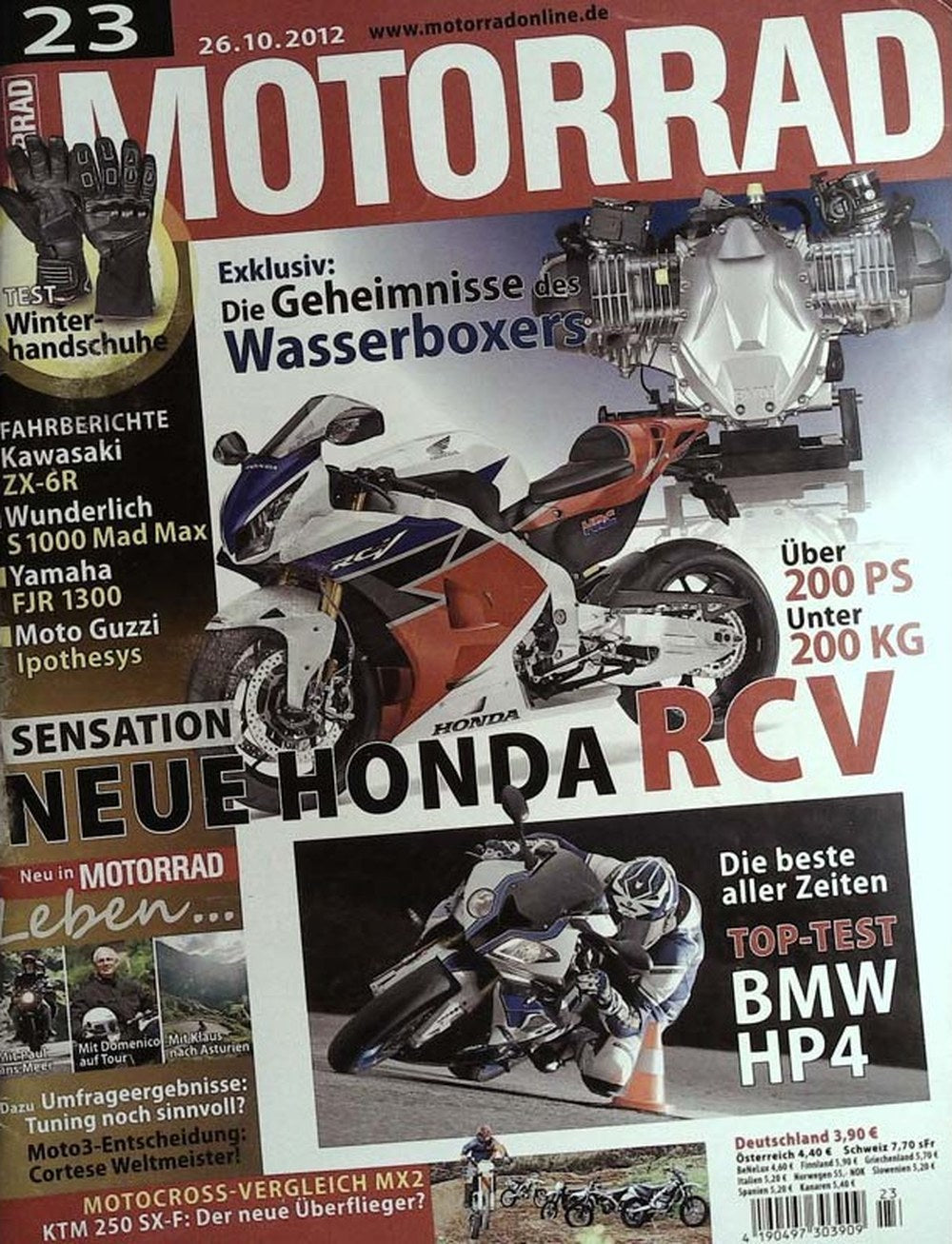 Motorrad Magazin Deutschland 2012-23 Honda BMW Kawasaki Yamaha Moto Guzzi
