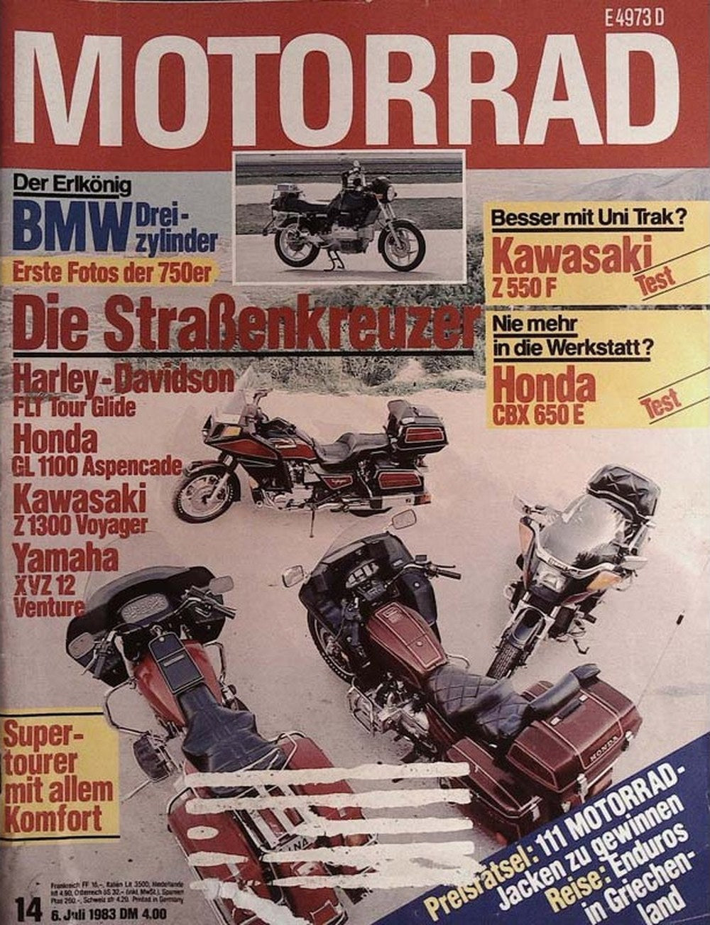 Motorrad Magazin Deutschland 1983-14 BMW Harley-Davidson Honda Kawasaki Yamaha