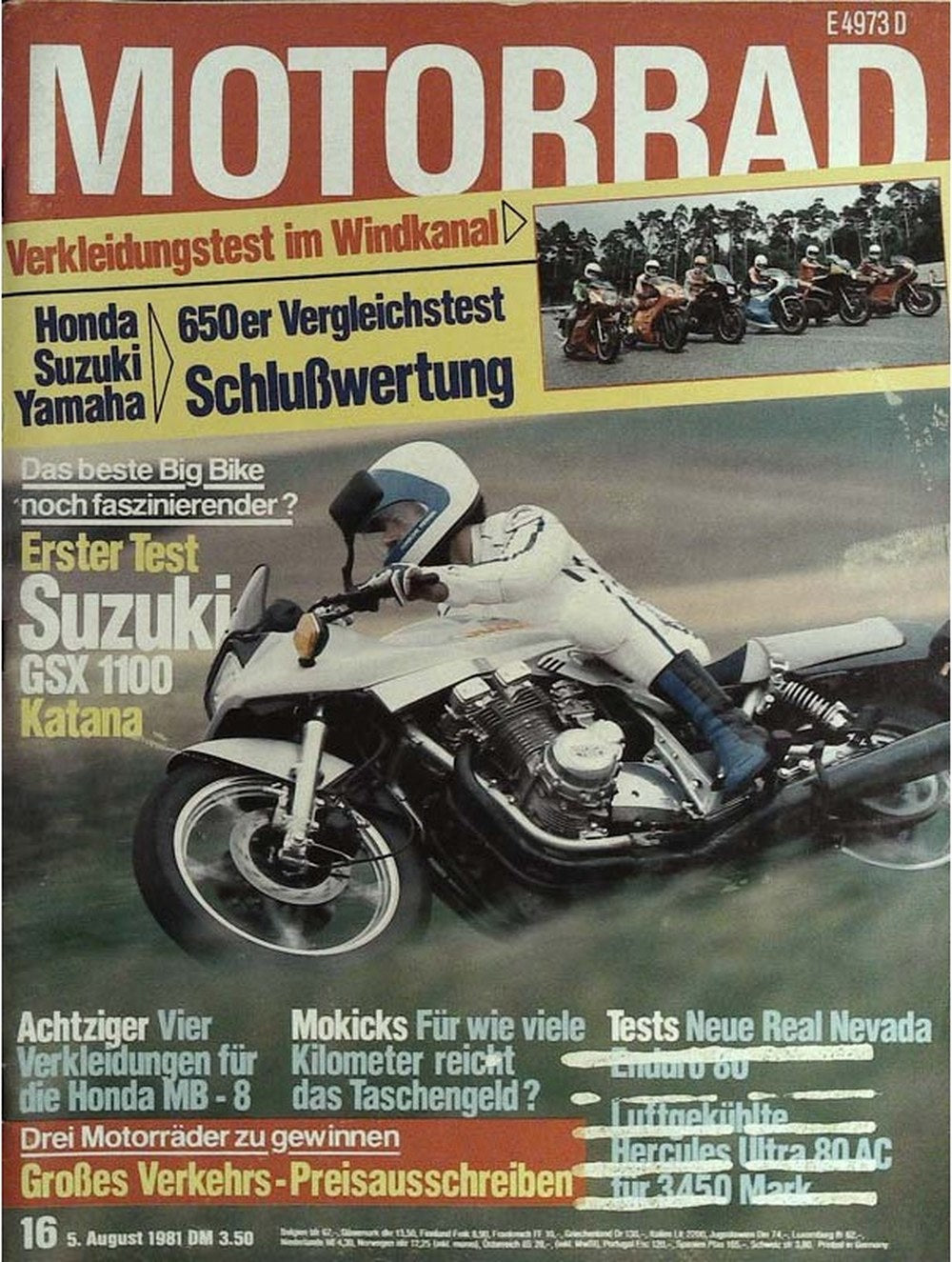 Motorrad Magazin Deutschland 1981-16 Suzuki GSX 1100 Katana Motorradtest Honda MB-8