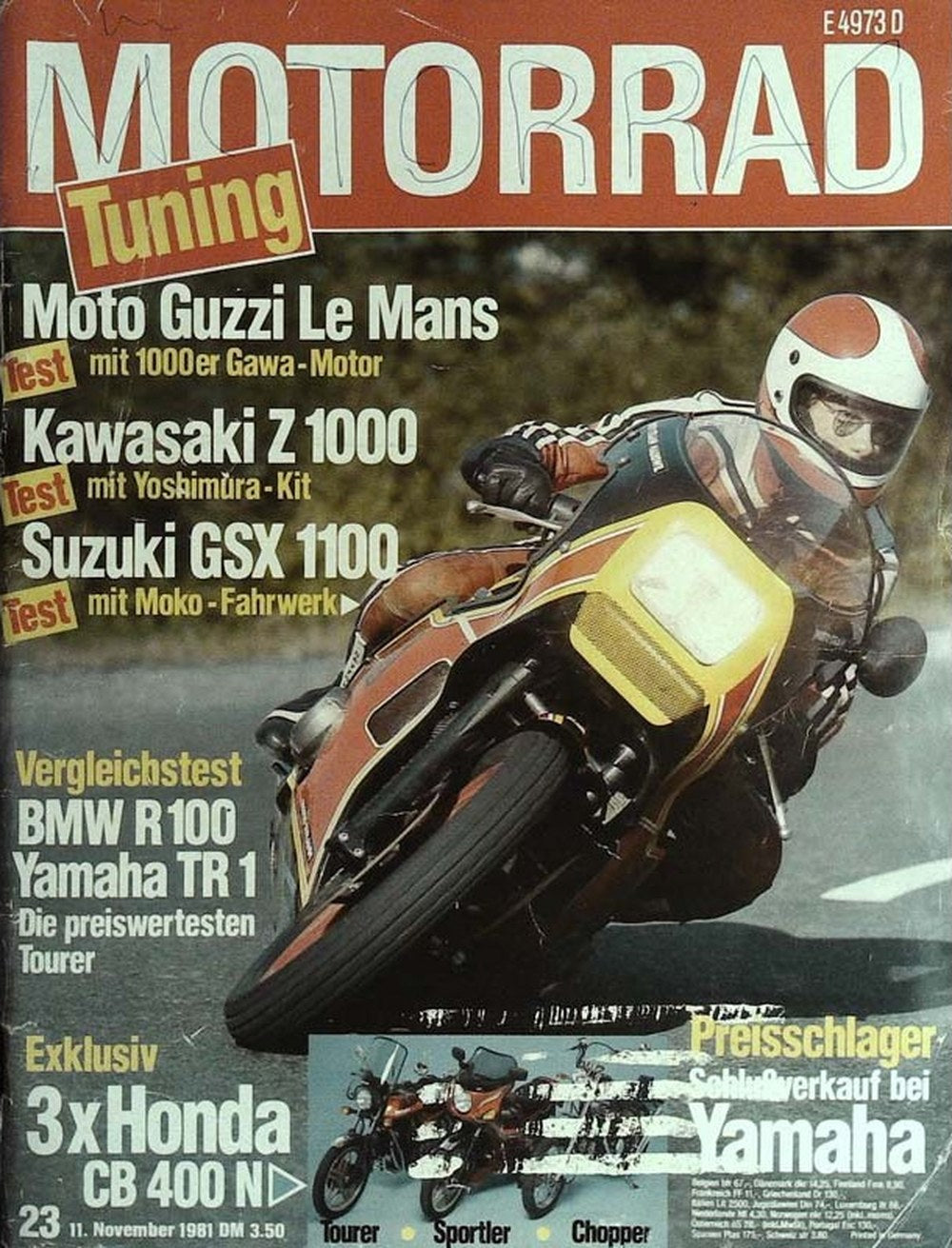 Motorrad Magazin Deutschland 1981-23 Motorrad-Tuning Moto Guzzi Le Mans Kawasaki Z 1000
